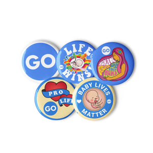 Set of pin buttons